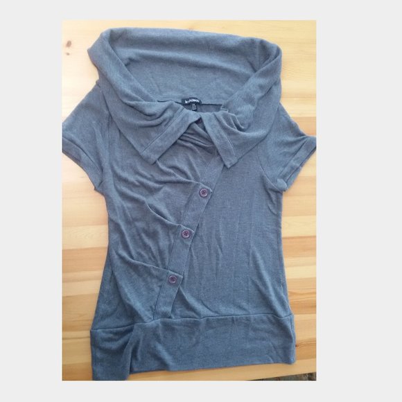 Le Chateau Grey Blouse Sz L - Picture 2 of 8